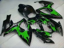 Carica l&#39;immagine nel visualizzatore di Gallery, Black and Green Flame - GSX-R750 06-07 Fairing Kit Vehicles