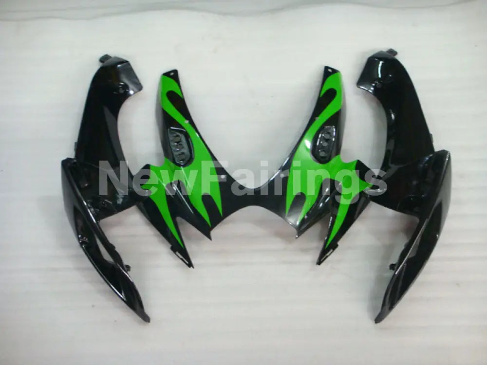 Black and Green Flame - GSX-R750 06-07 Fairing Kit Vehicles