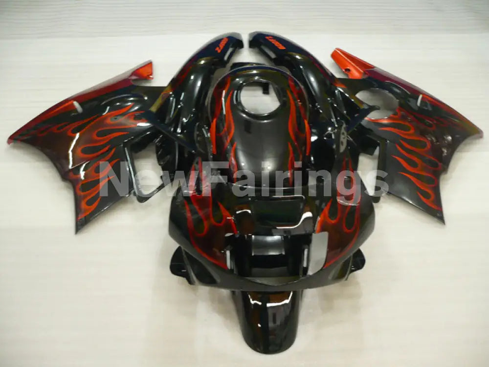 Black and Orange Flame - CBR600 F2 91-94 Fairing Kit -