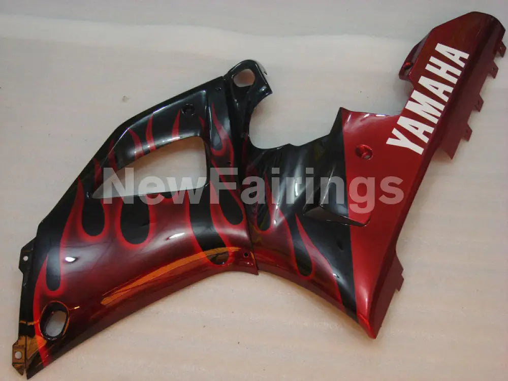 Black and Red Flame - YZF-R1 00-01 Fairing Kit - Vehicles &