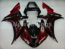 Carica l&#39;immagine nel visualizzatore di Gallery, Black and Red Flame - YZF-R1 02-03 Fairing Kit - Vehicles &amp;