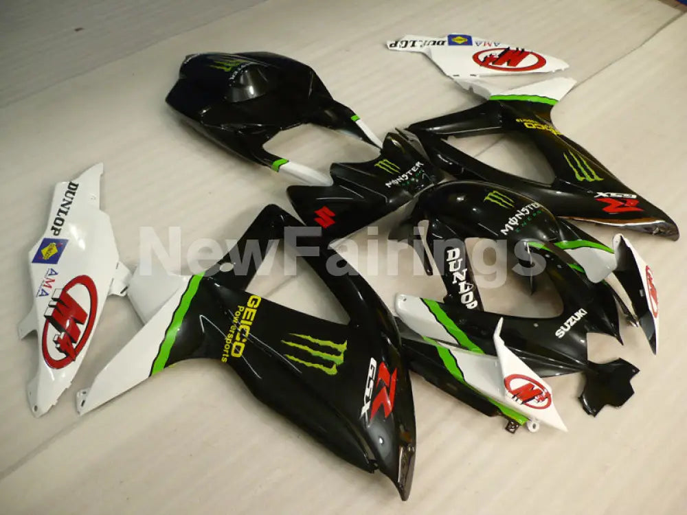 Black and White Green Monster - GSX-R750 08-10 Fairing Kit