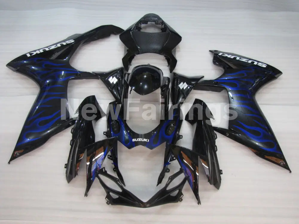 Black and Blue Flame - GSX-R600 11-24 Fairing Kit