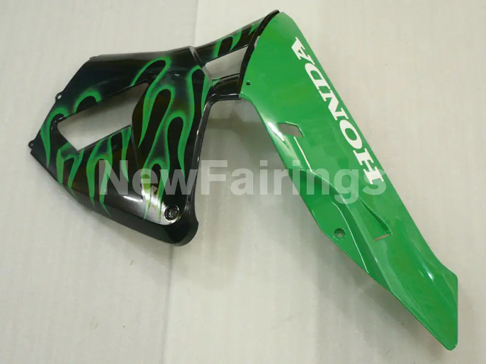 Black and Green Flame - CBR600RR 03-04 Fairing Kit -