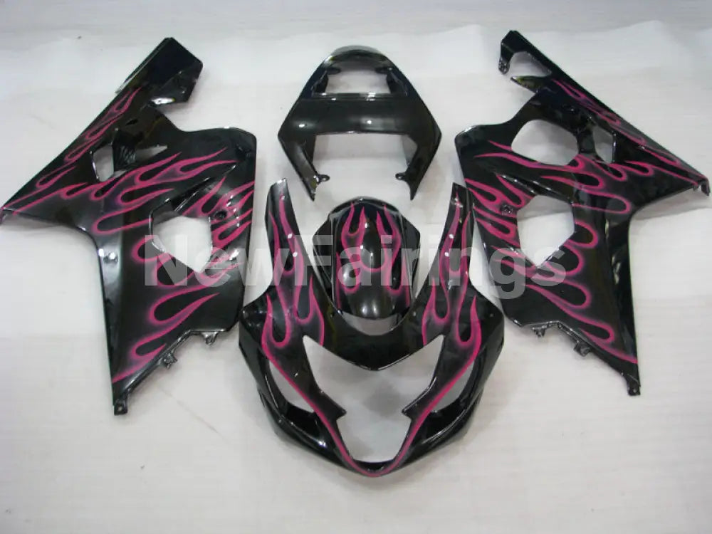 Black and Pink Flame - GSX-R600 04-05 Fairing Kit - Vehicles