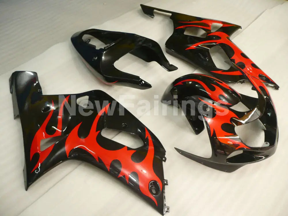 Black and Red Flame - GSX-R750 00-03 Fairing Kit Vehicles &