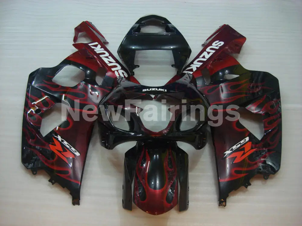 Black and Red Flame - GSX-R750 04-05 Fairing Kit Vehicles &