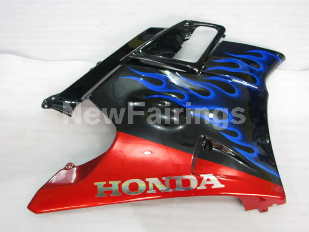 Blue and Black Red Flame - CBR600 F2 91-94 Fairing Kit -