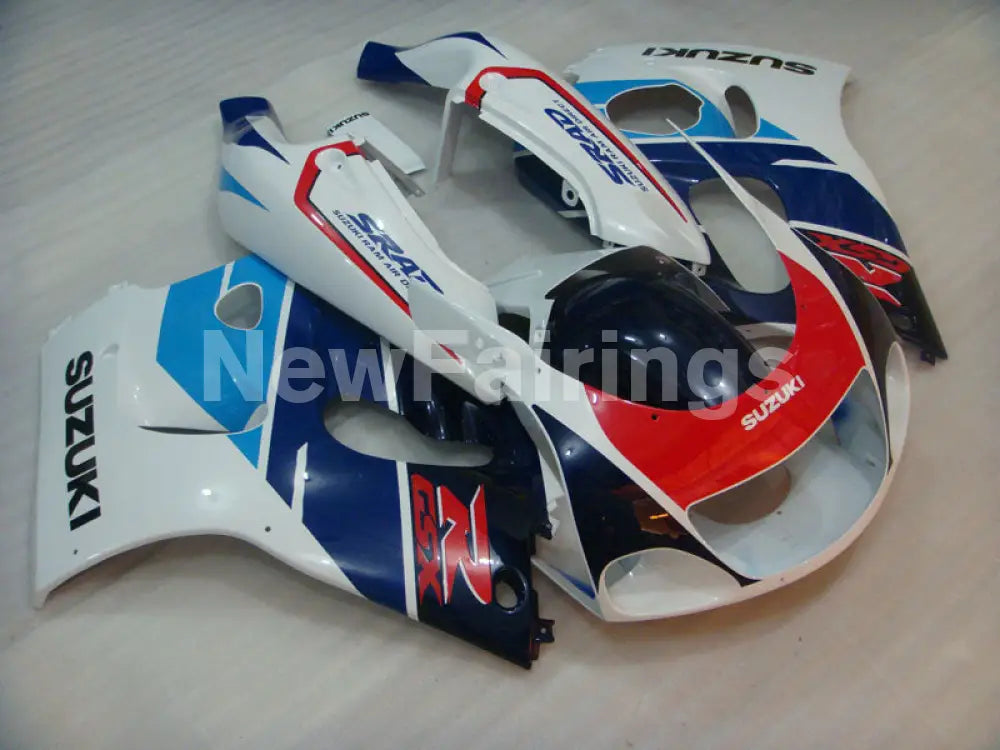 Blue and White Red Factory Style - GSX-R600 96-00 Fairing