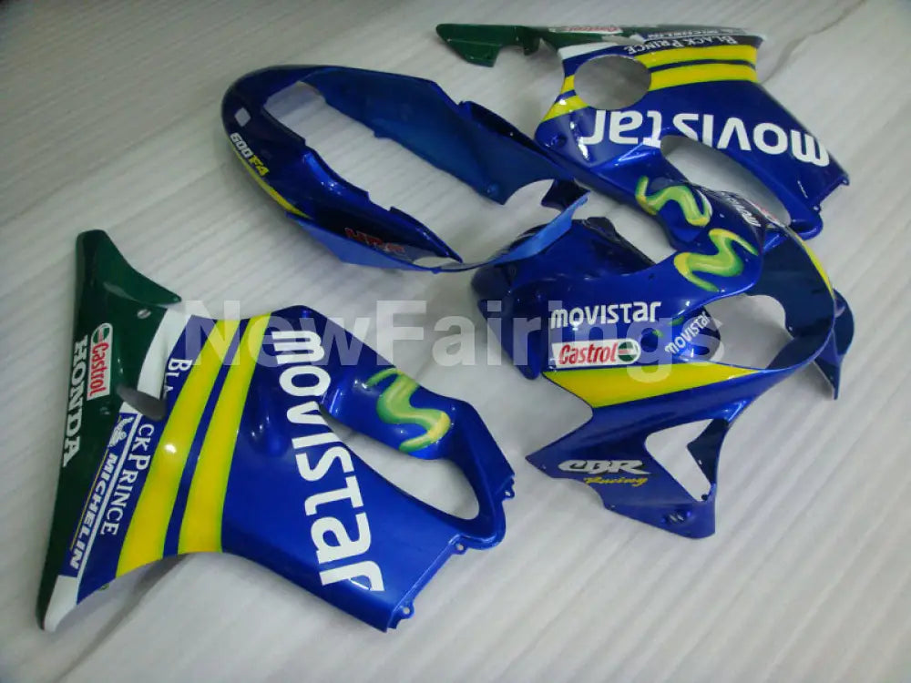 Blue and Yellow Green Movistar - CBR600 F4 99-00 Fairing Kit