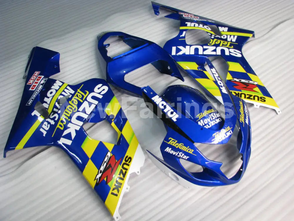 Blue and Yellow Movistar - GSX-R600 04-05 Fairing Kit -