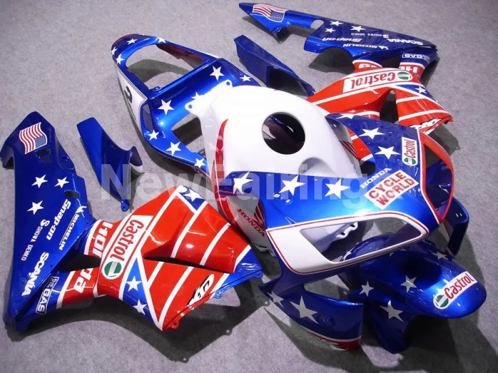 Blue and Red Castrol - CBR600RR 03-04 Fairing Kit - Vehicles