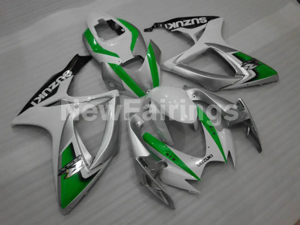 Green and White Silver Factory Style - GSX-R750 06-07