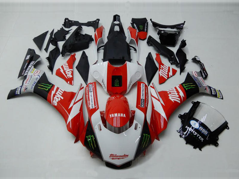 Red and White Black Monster - YZF-R1 15-19 Fairing Kit