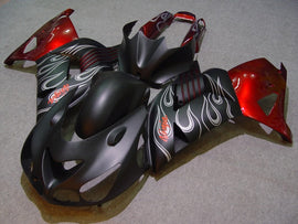 Matte Black and Red Flame - NINJA ZX-14R 06-11 Fairing Kit