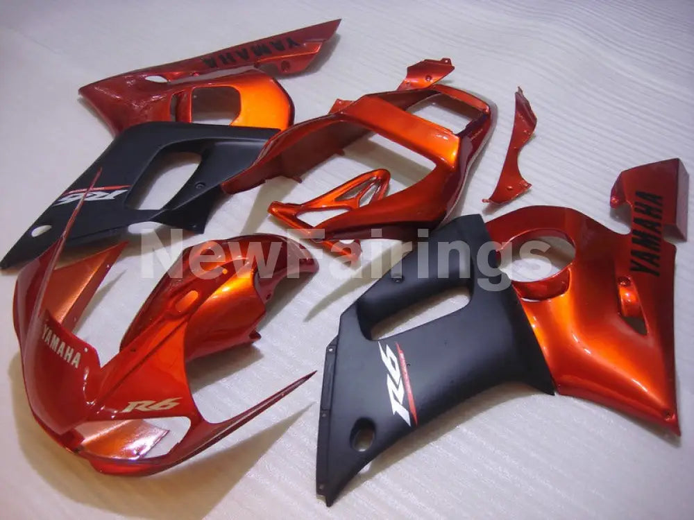 Orange and Matte Black Factory Style - YZF-R6 98-02 Fairing Kit Vehicles & Parts > Vehicle Parts & Accessories > Motor