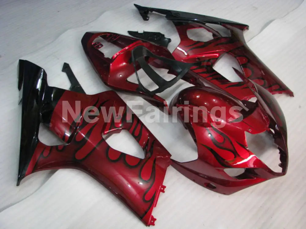 Red and Black Flame - GSX - R1000 03 - 04 Fairing Kit