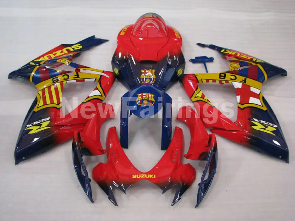 Red and Blue Yellow FCB - GSX-R750 06-07 Fairing Kit