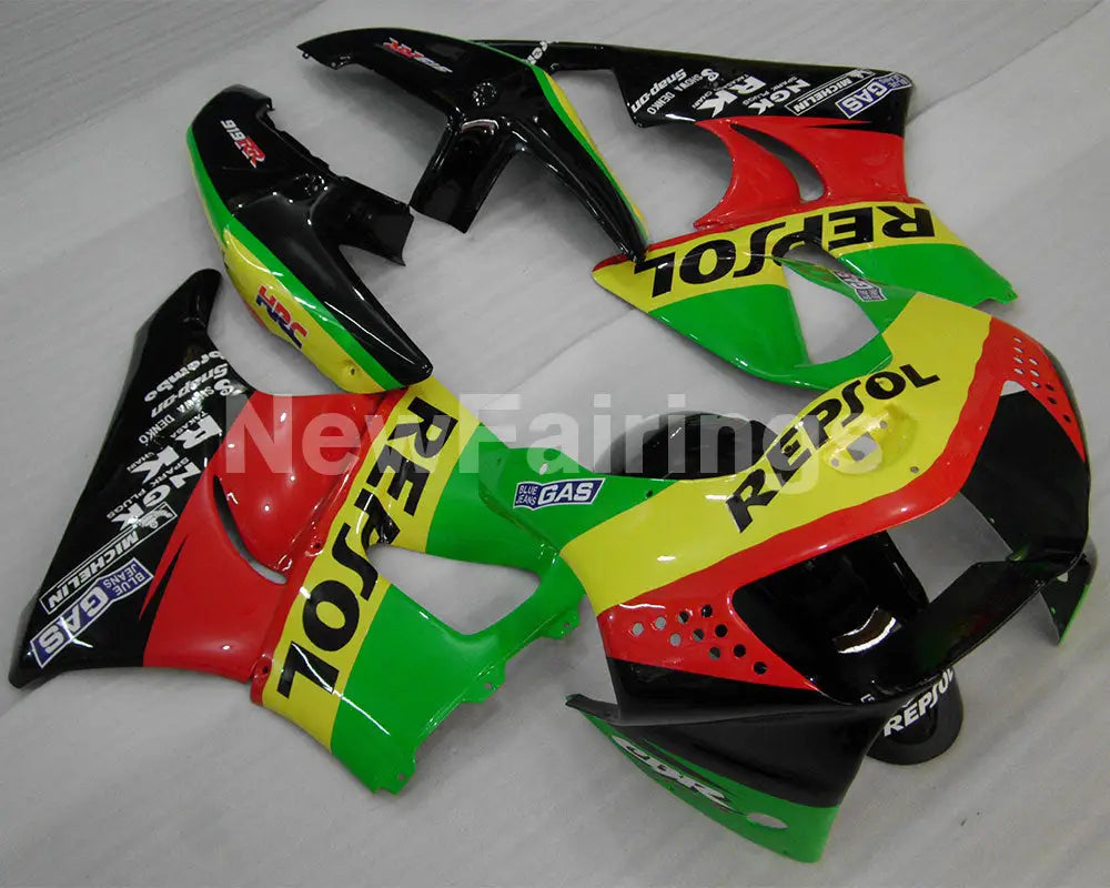 Red and Green Yellow Repsol - CBR 919 RR 98-99 Fairing Kit -