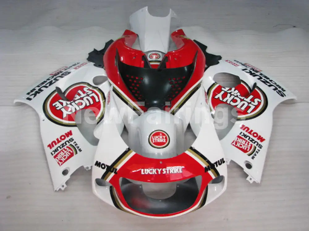 Red and White Lucky Strike - GSX-R600 96-00 Fairing Kit -