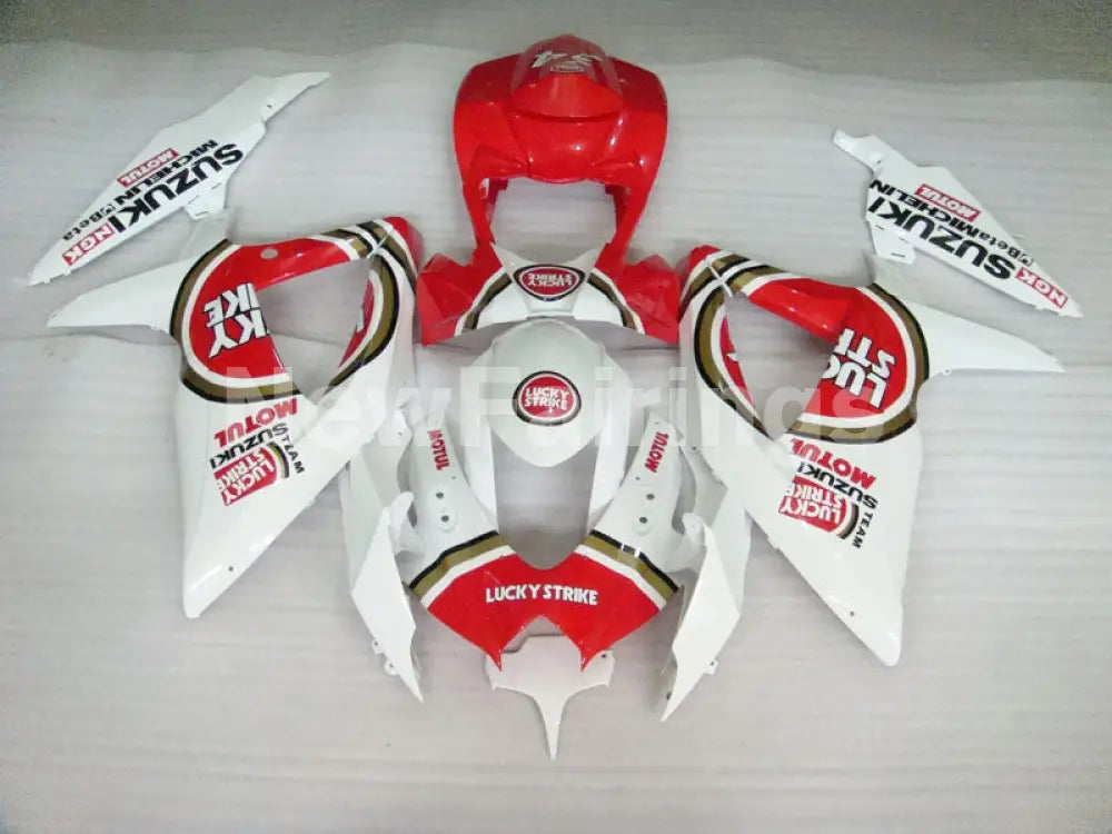 Red and White Lucky Strike - GSX-R750 08-10 Fairing Kit