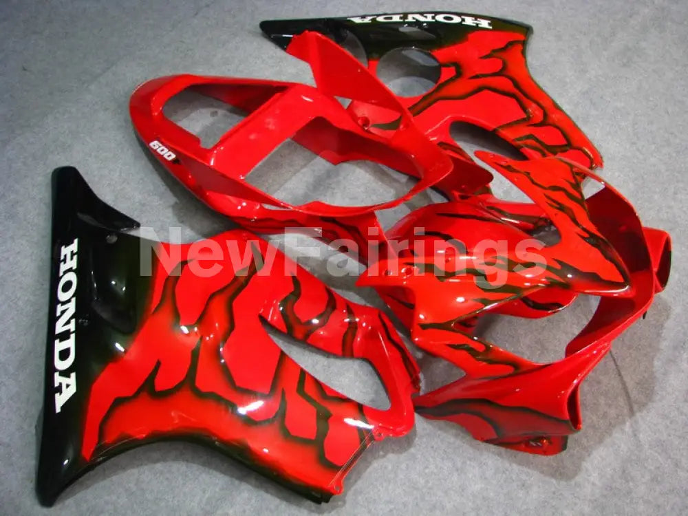 Red and Black Flame - CBR600 F4i 01-03 Fairing Kit -