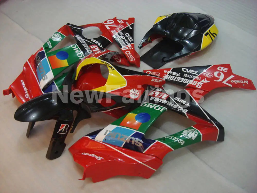 Red Green and Black Yoshimura - GSX - R1000 07 - 08 Fairing