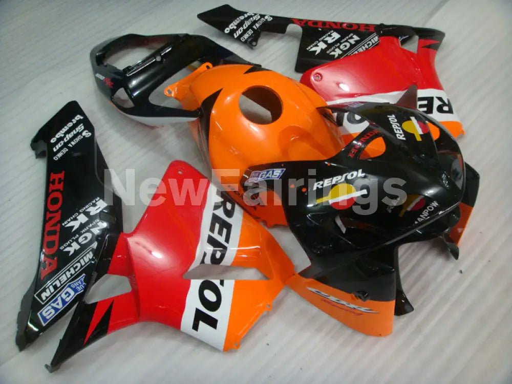 Red Orange and Black Repsol - CBR600RR 05-06 Fairing Kit -