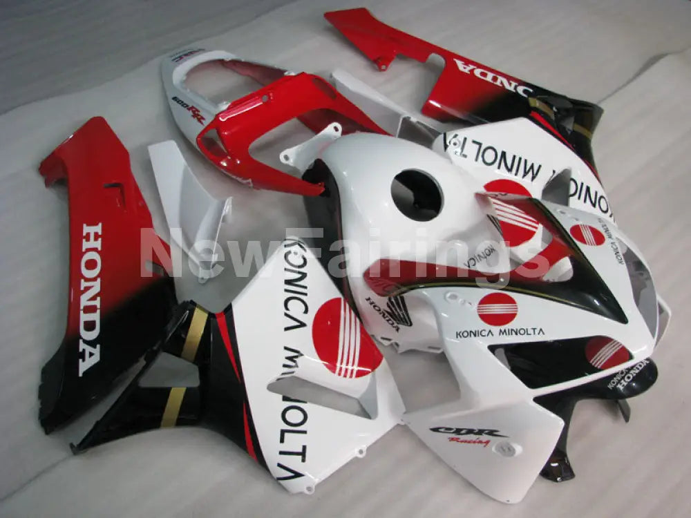 Red and White Konica Minolta - CBR600RR 05-06 Fairing Kit -