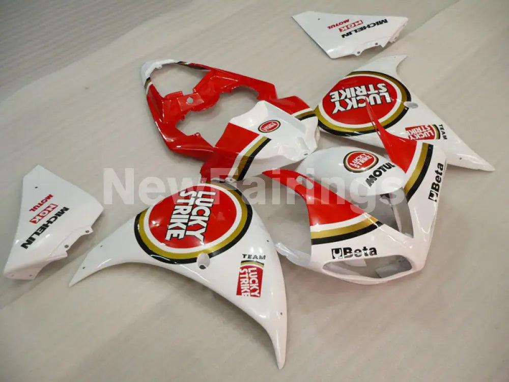 Red White Lucky Strike - YZF-R1 12-14 Fairing Kit