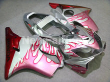 Carica l&#39;immagine nel visualizzatore di Gallery, Silver and Red Pink Flame - CBR600 F4i 01-03 Fairing Kit -