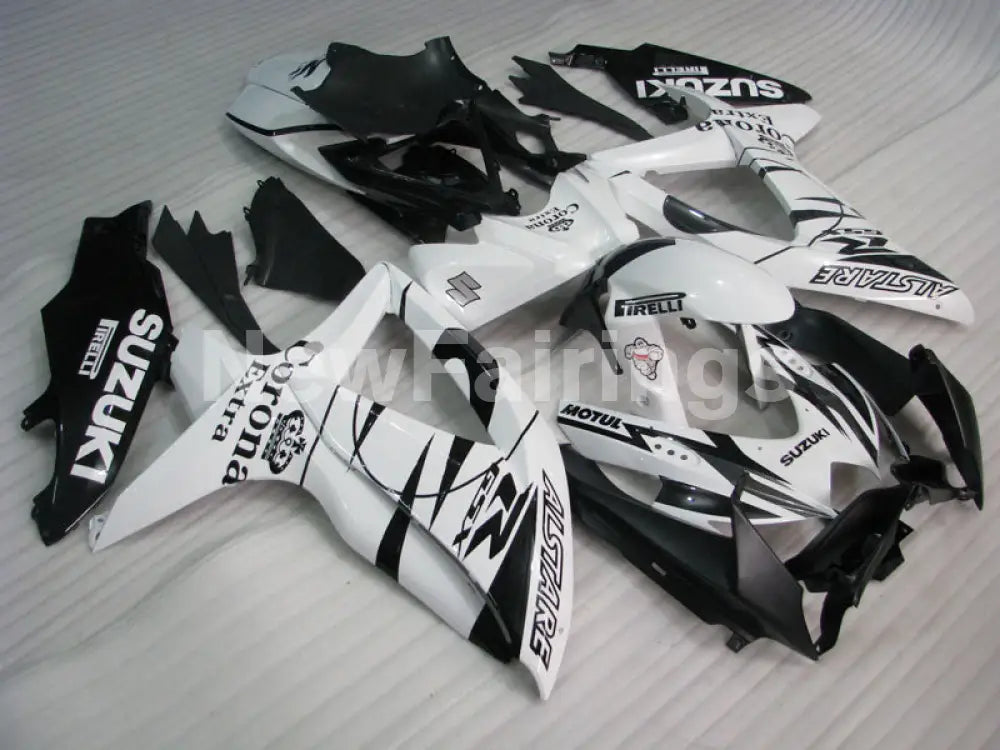 White and Black Corona - GSX-R600 08-10 Fairing Kit