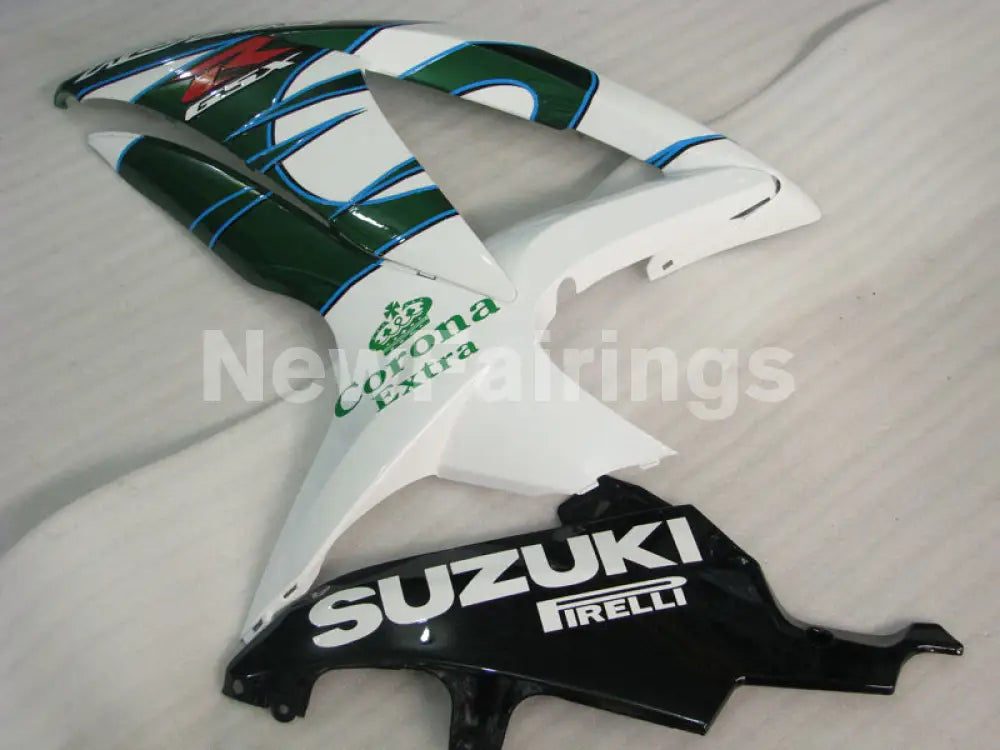 White and Green Corona - GSX-R600 08-10 Fairing Kit