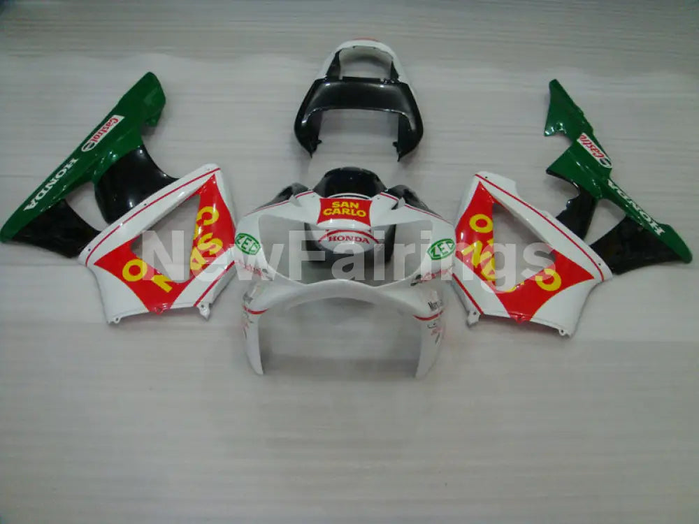 White and Red Green Castrol - CBR 929 RR 00-01 Fairing Kit -