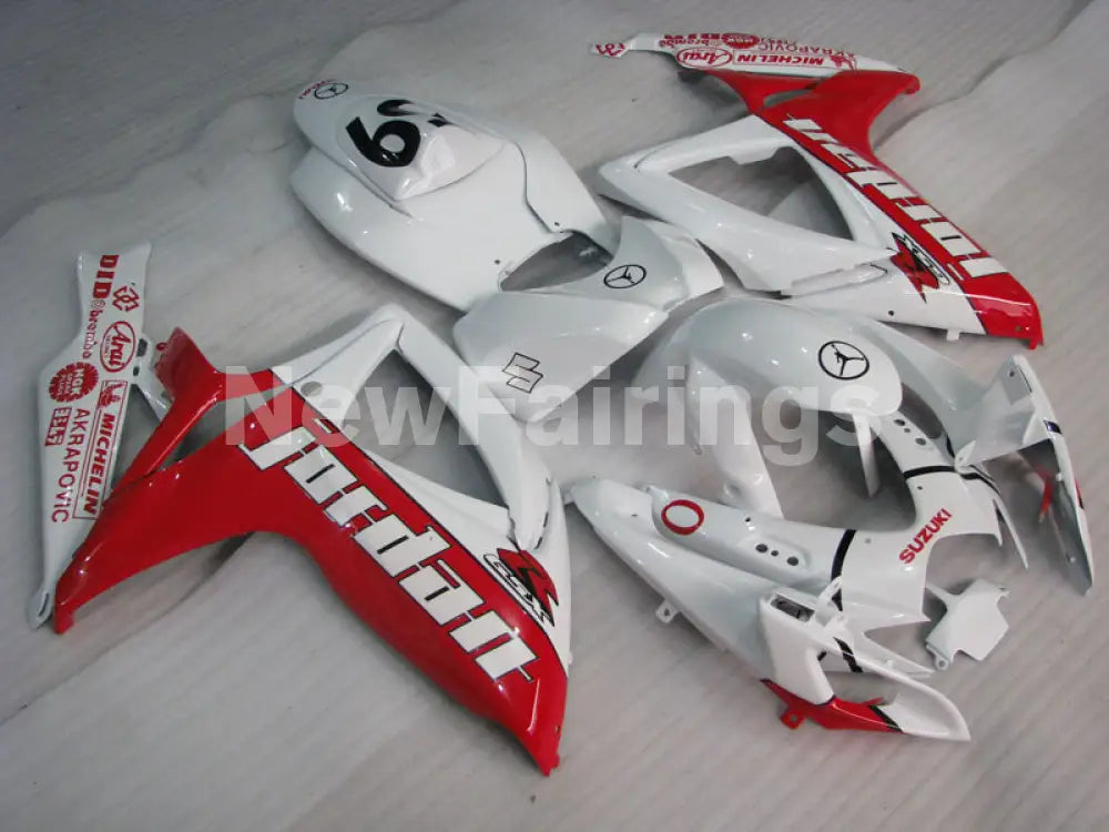 White and Red Jordan - GSX-R600 06-07 Fairing Kit -