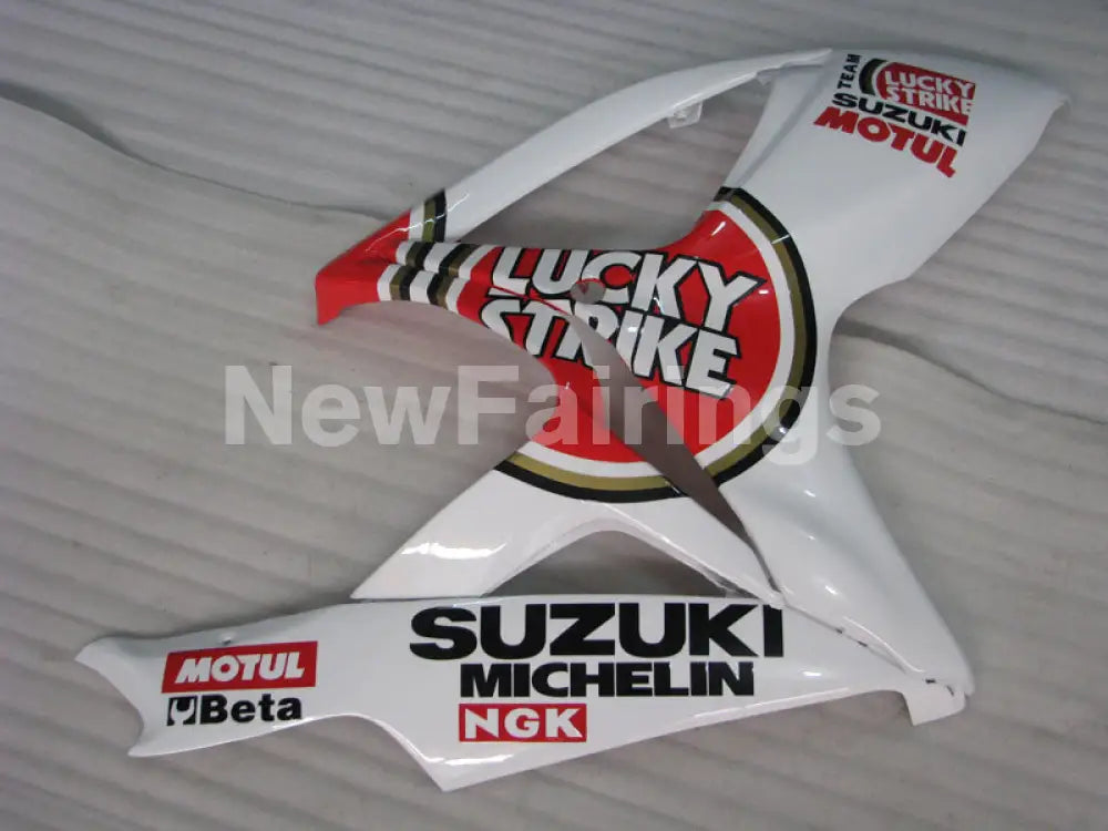 White and Red Lucky Strike - GSX-R600 06-07 Fairing Kit -