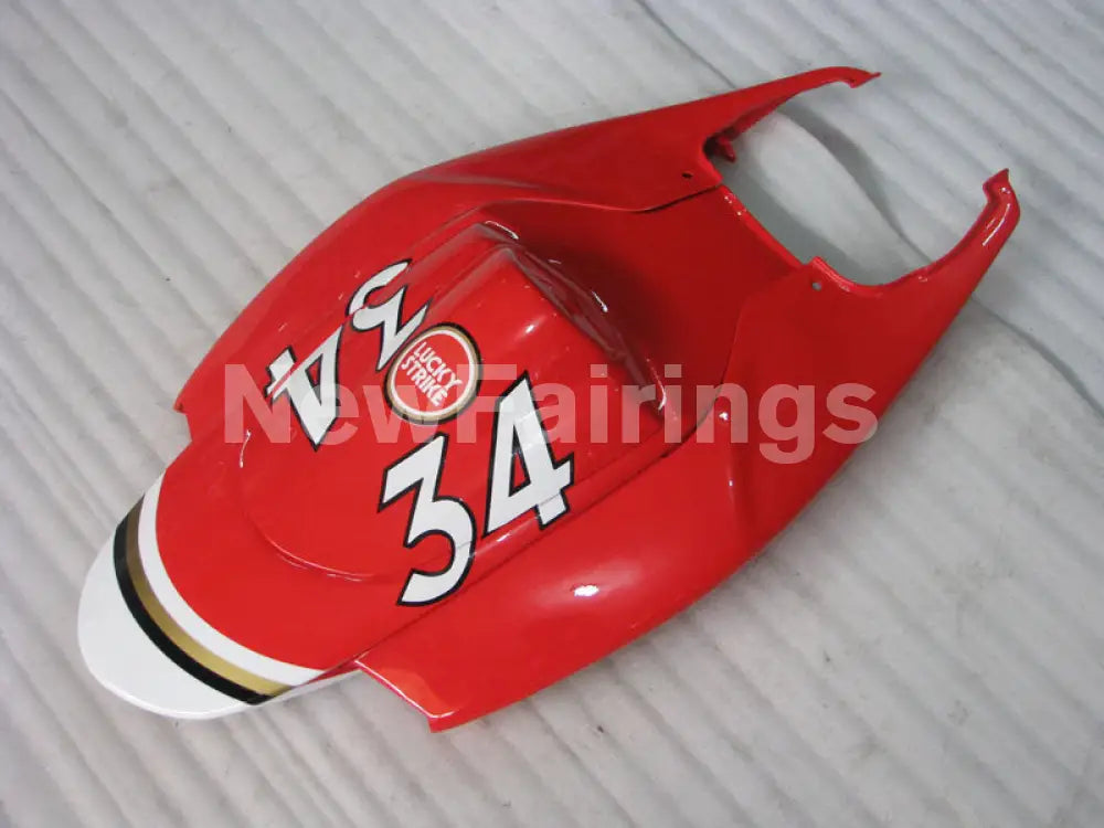 White and Red Lucky Strike - GSX-R750 06-07 Fairing Kit