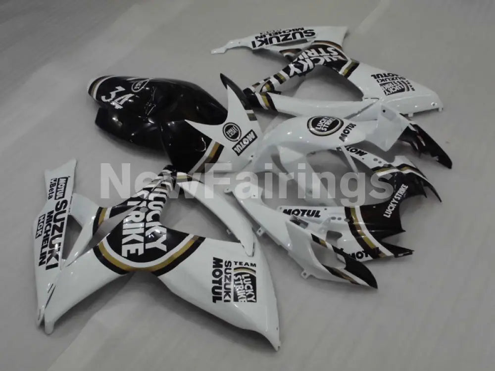 White and Black Lucky Strike - GSX-R750 06-07 Fairing Kit