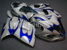 Carica l&#39;immagine nel visualizzatore di Gallery, White and Blue Flame - GSX1300R Hayabusa 08-20 Fairing Kit