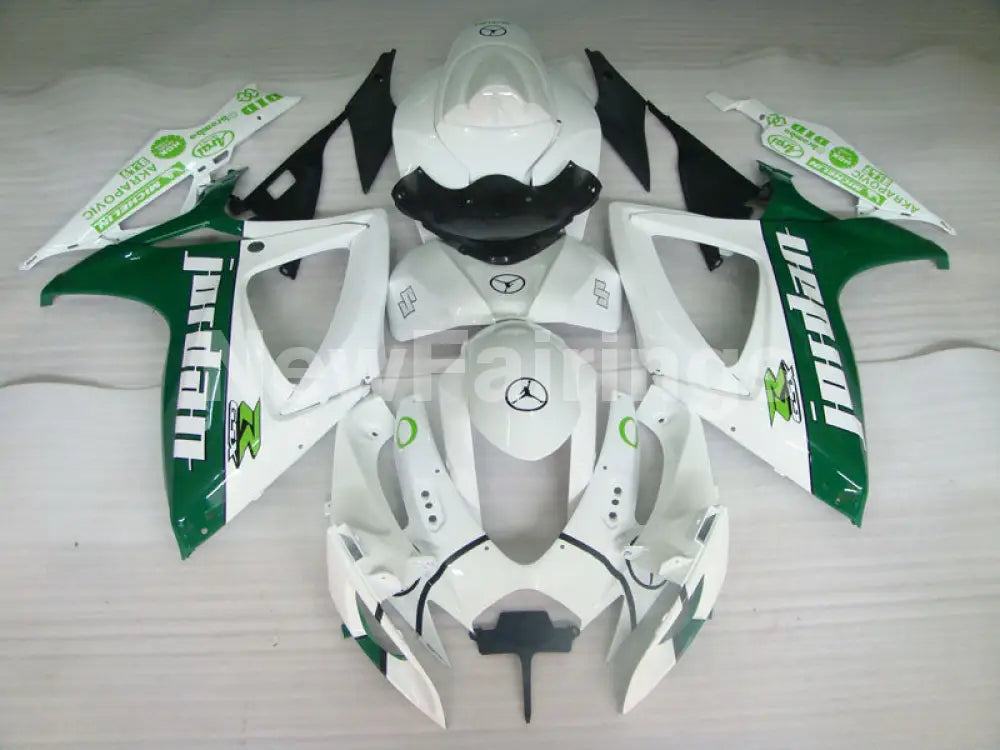 White and Green Jordan - GSX-R750 06-07 Fairing Kit