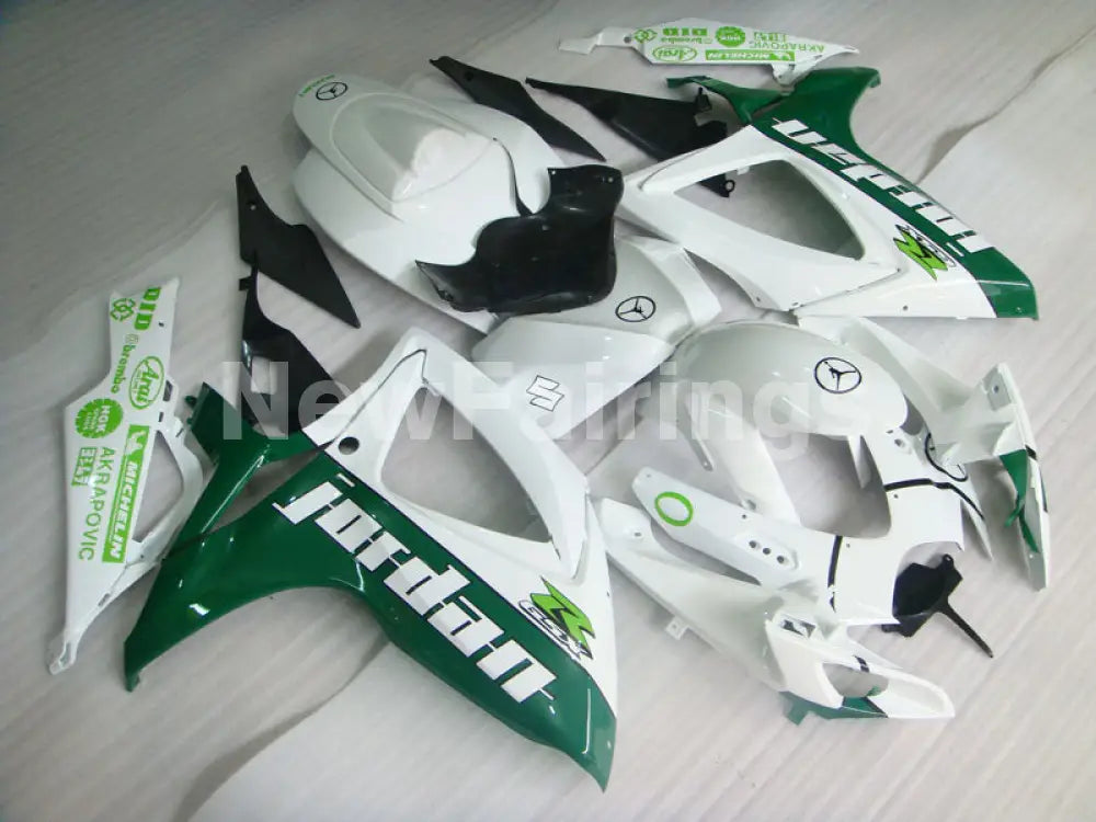 White and Green Jordan - GSX-R750 06-07 Fairing Kit