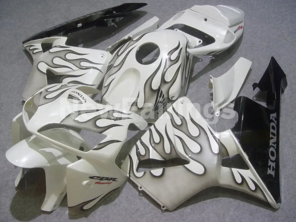 White and Grey Flame - CBR600RR 05-06 Fairing Kit - Vehicles