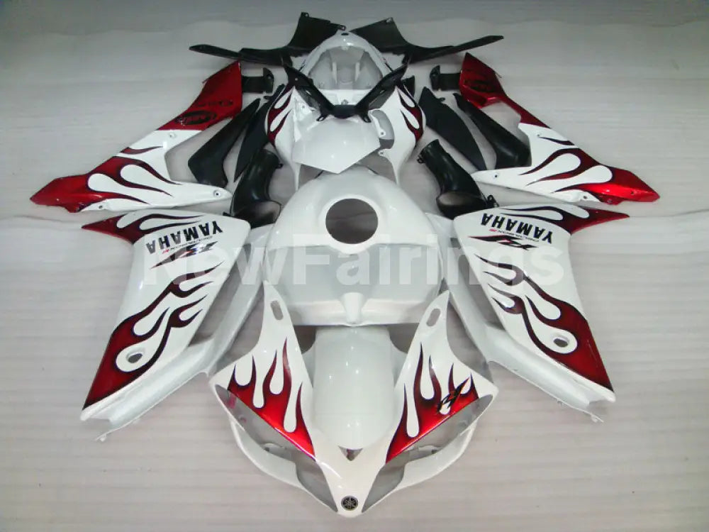 White Red Flame - YZF-R1 07-08 Fairing Kit - Vehicles &