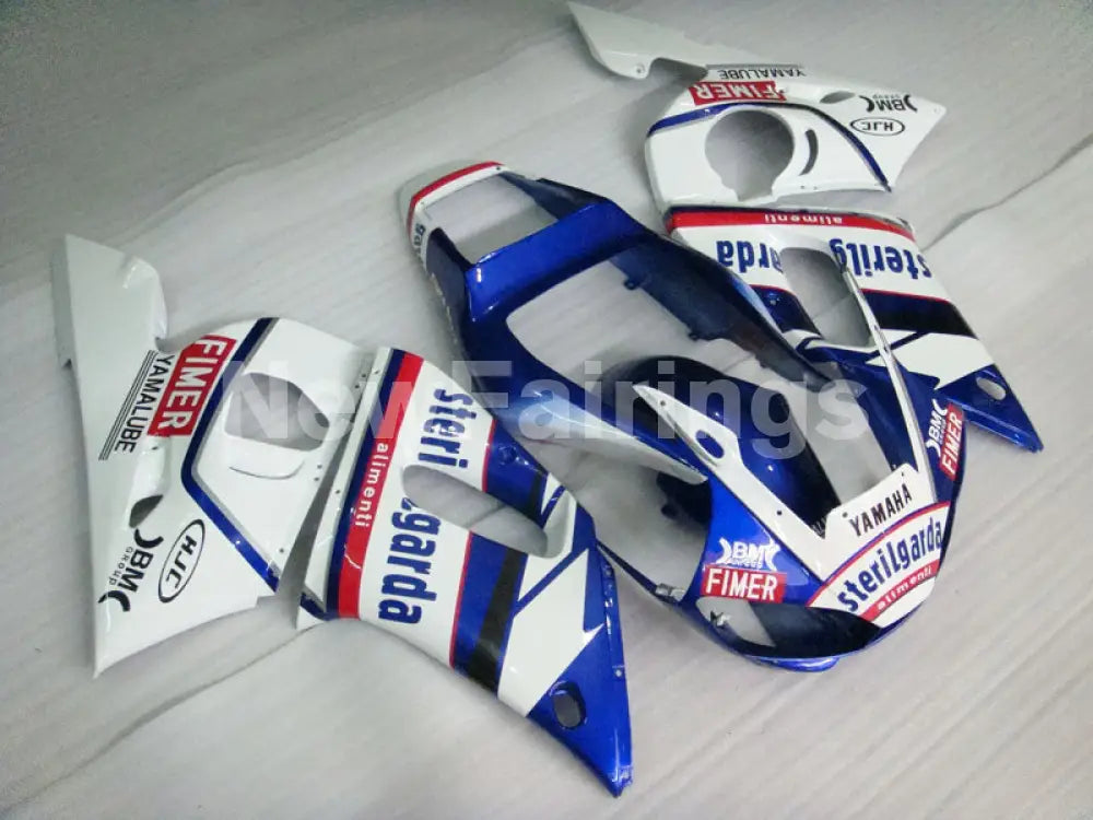 Whte and Blue Sterilgarda - YZF-R6 98-02 Fairing Kit Vehicles & Parts > Vehicle Parts & Accessories > Motor Vehicle